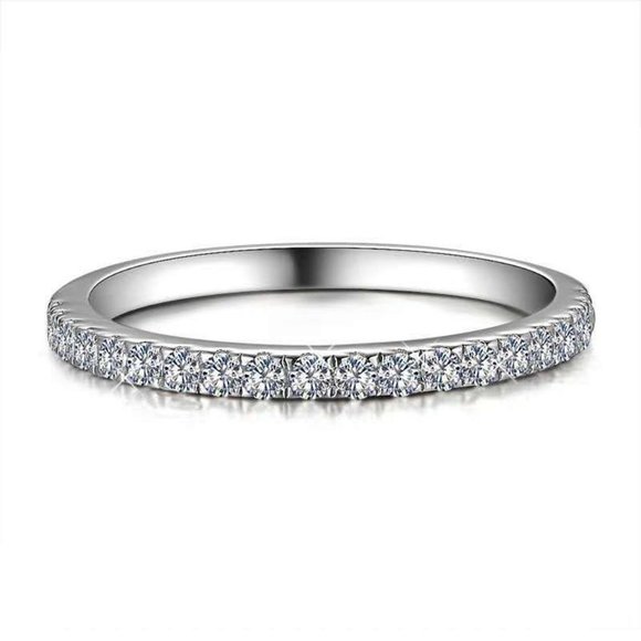 *18K White Gold Diamond Eternity Stackable Ring - Picture 8 of 9
